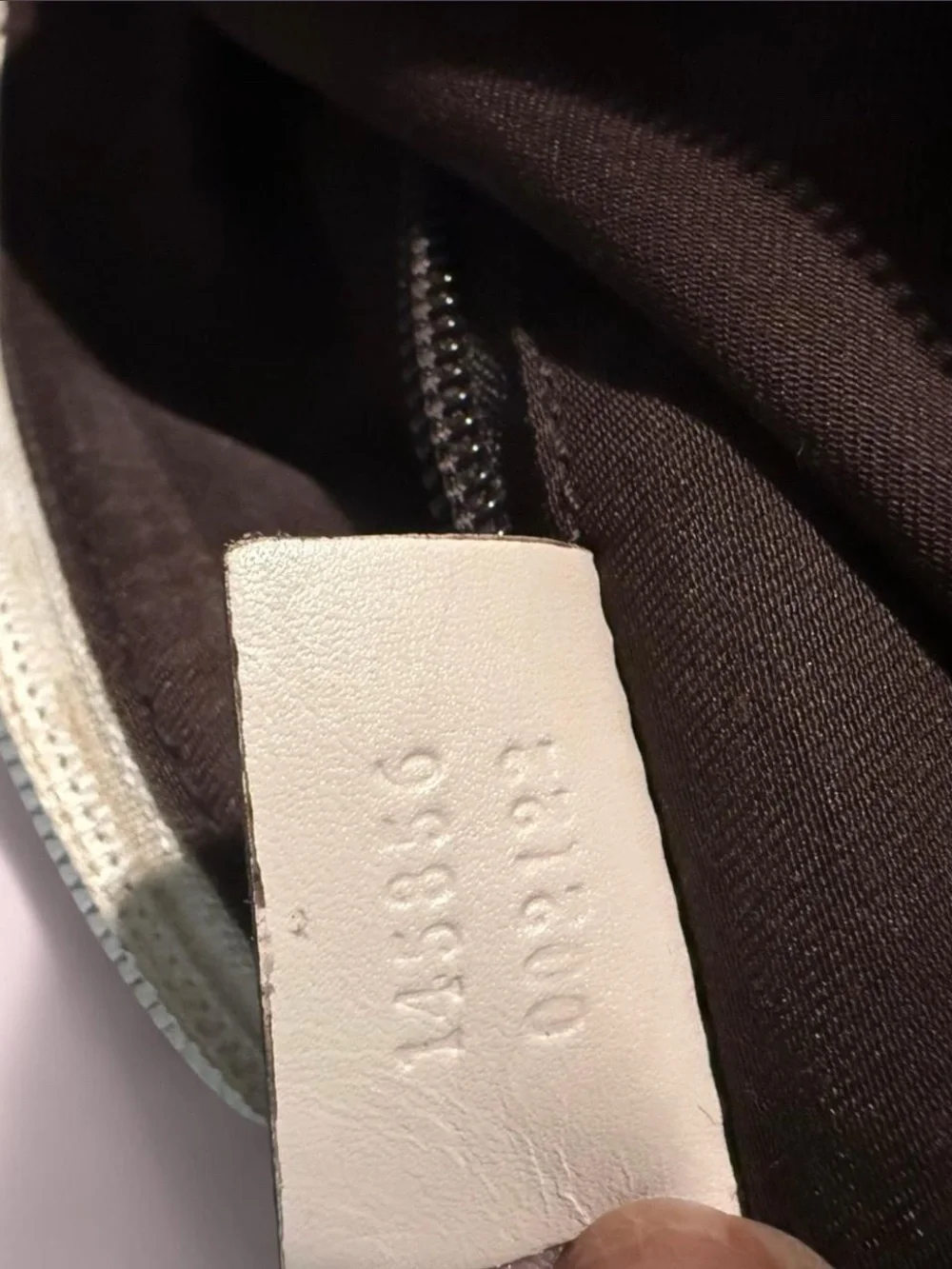 Gucci Brown/Beige Monogram Canvas Shoulder Bag with White Leather Accents